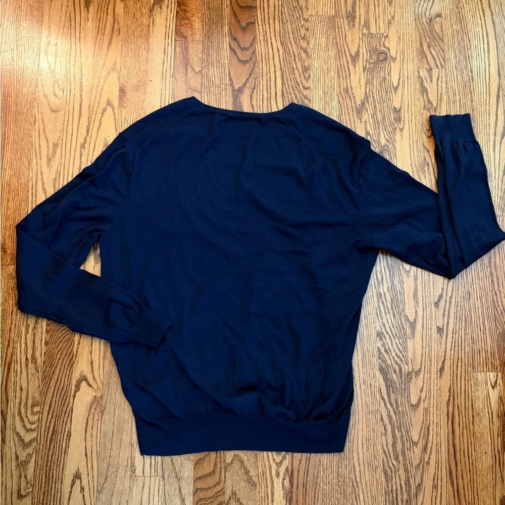 Polo Ralph Lauren Hunter Navy V-Neck 100% Pima Cotton Pullover Sweater Men’s L